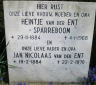 Grafsteen - Heintje Sparreboom--29-11-1884--Bron - OB