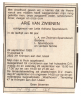 Overlijden - Arie van Zwienen--rond 1927--114.169.115.121